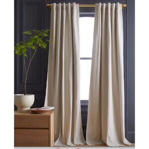 Quince Cotton Slub Room Darkening Curtain 48X96 Natural NWOT #C2